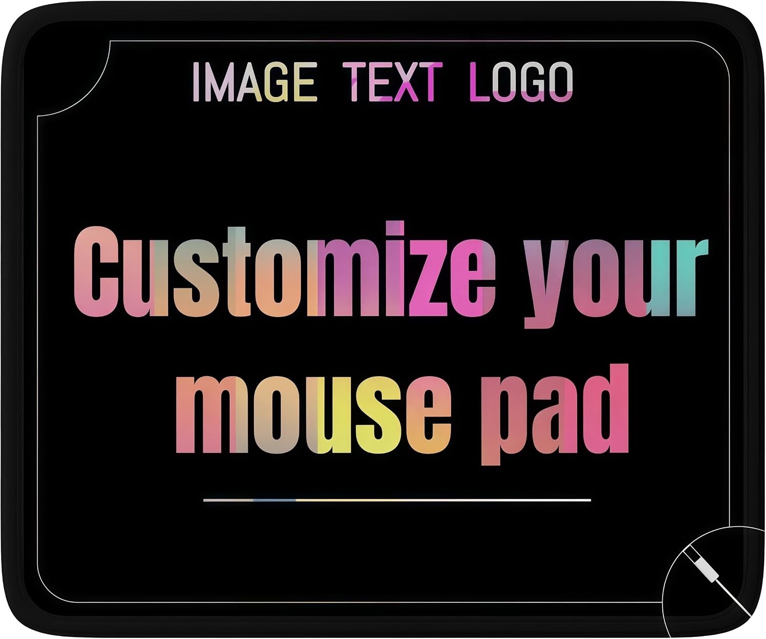 Custom Mouse Pad with Photo Text Non Slip Waterproof 10Lx12W in