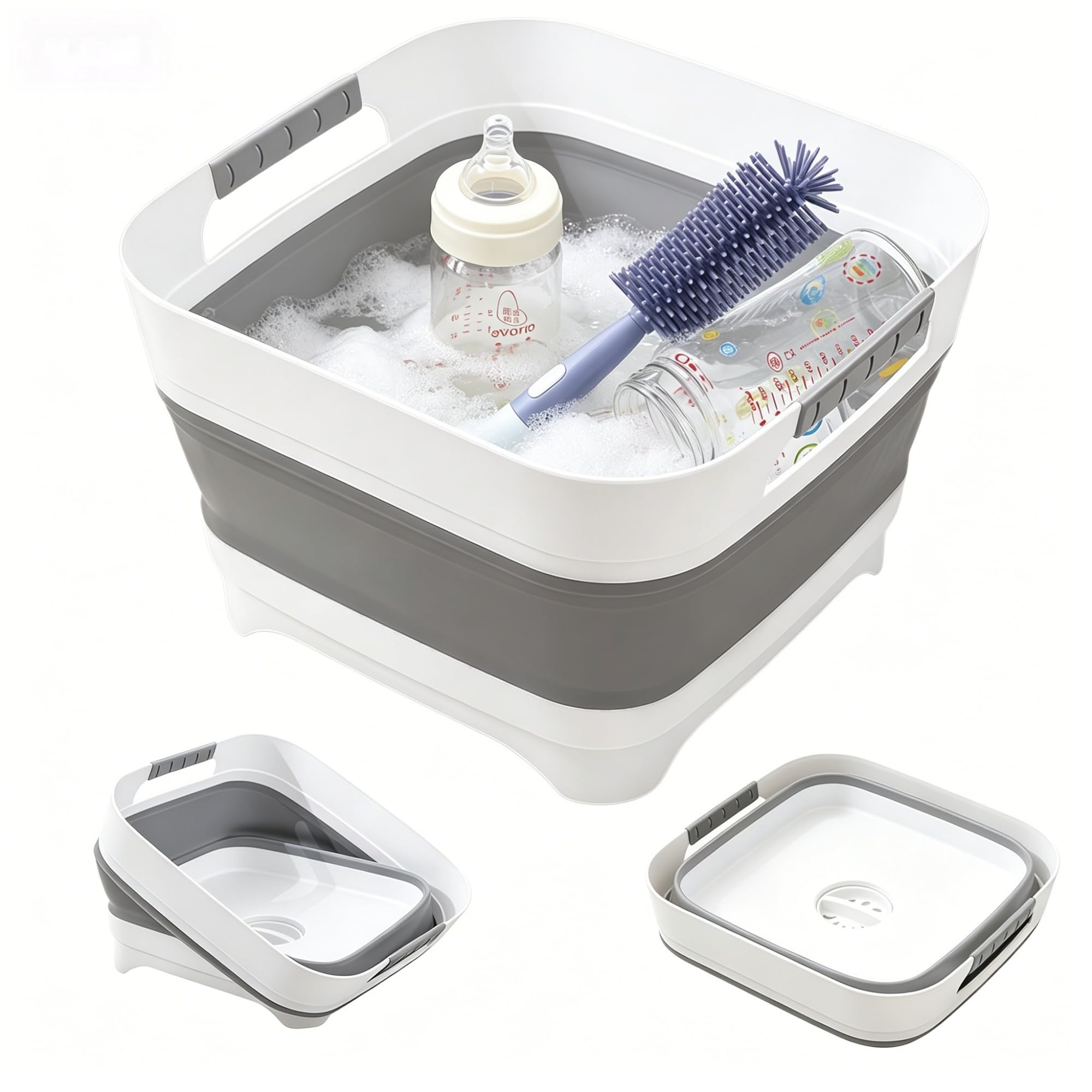 Lavabo pliable pour biberons de 8L : bac à vaisselle portable pour évier de camping-car