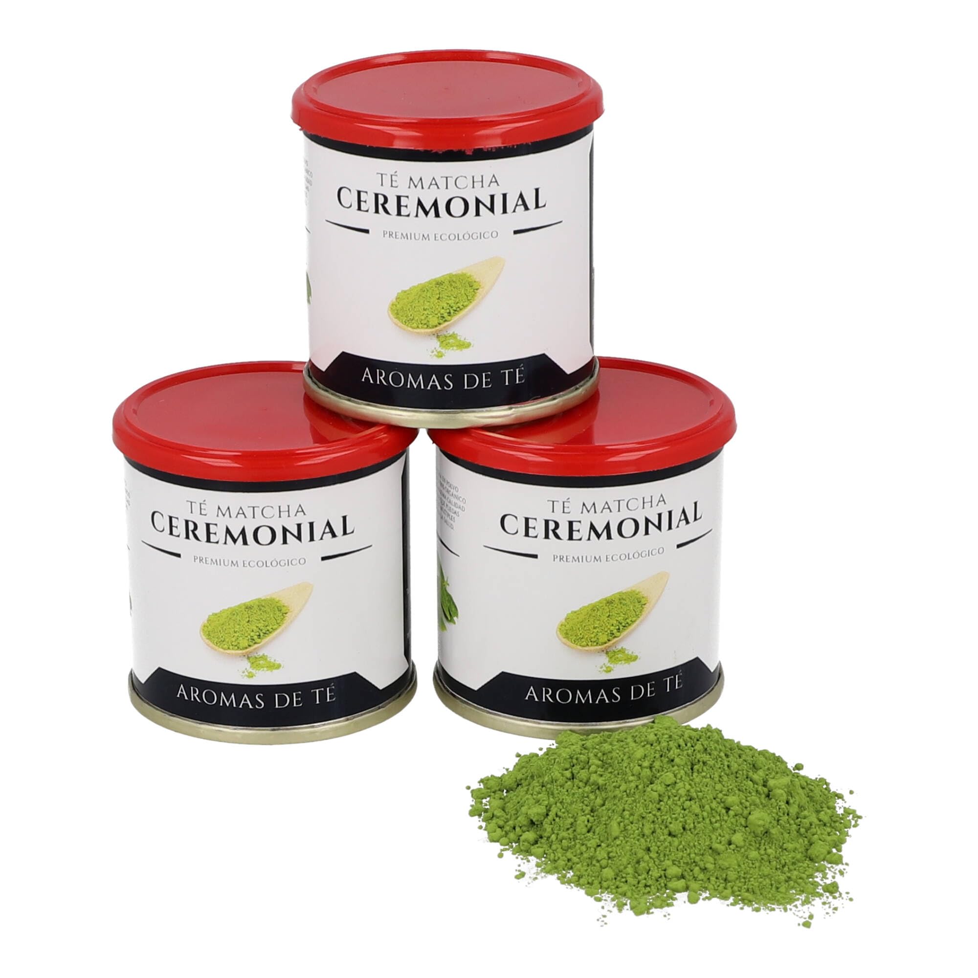 Aromas de Té - Té Matcha Ceremonial Ecológico en Polvo – 90 g – 100% Orgánico, Antioxidante Natural, Energía y Bienestar