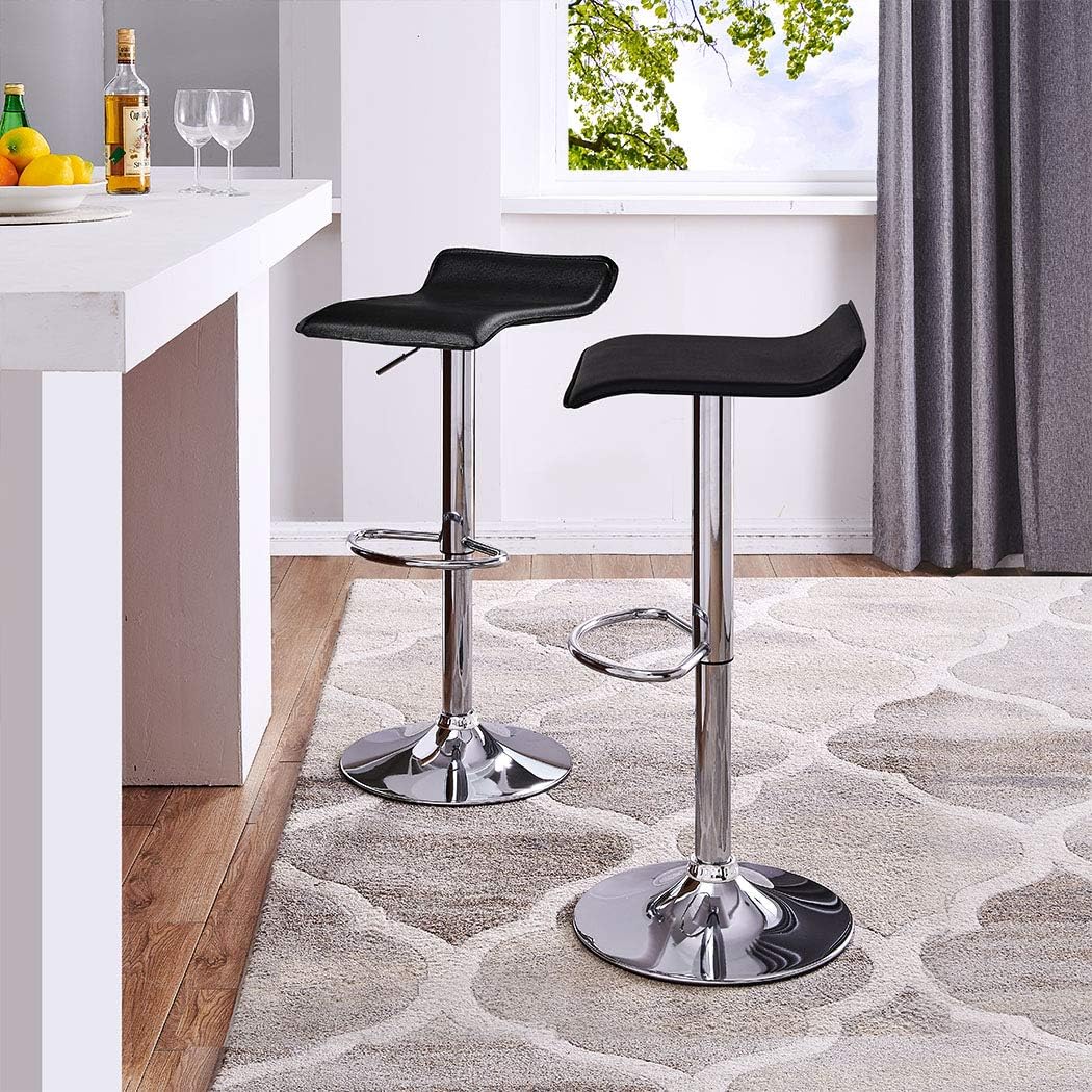 Buy Duhome 2 Pcs Contemporary Counter Bar Stool Curved Swivel Adjustable Barstools Black Online In Indonesia B075dtcx5s