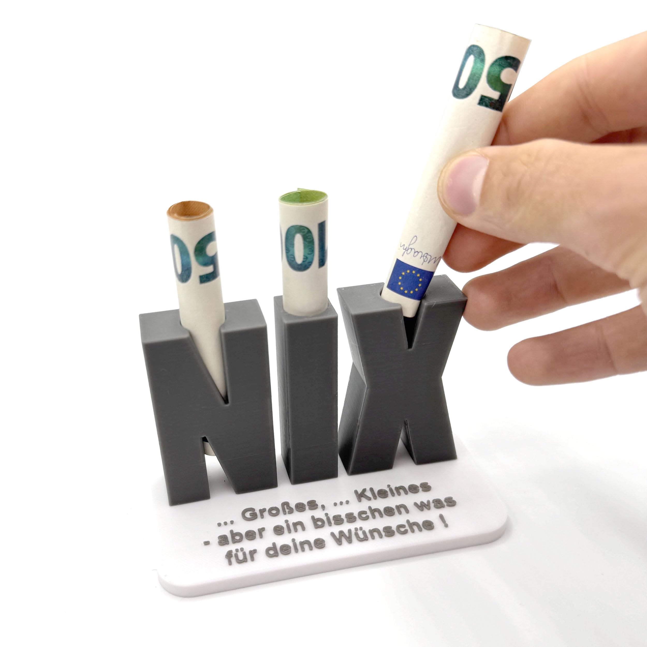 R-Satz Shop NIX Money Gift / 3D Letters with Hole for Banknotes / Creative Gift Idea for Money Gift for Birthdays and More / Nothing as a Money Gift / Not a Gift Idea