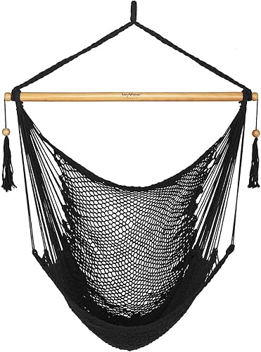 JoyView Silla Hamaca con Barra Separadora Silla Hamaca Caribeña Silla Columpio Capacidad de Peso 300 Libras XL Silla Colgante de Cuerda para