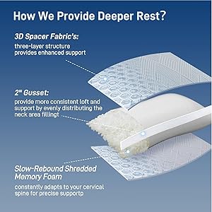 Lyralith Shredded Memory Foam Cooling Soft Bamboo Viscose Pillows King Set of 2, Adjustable Hypoallergenic Hotel Quality Bed Pillows for Side, Stomach or Back Sleeper, Oeko-TEX Certified