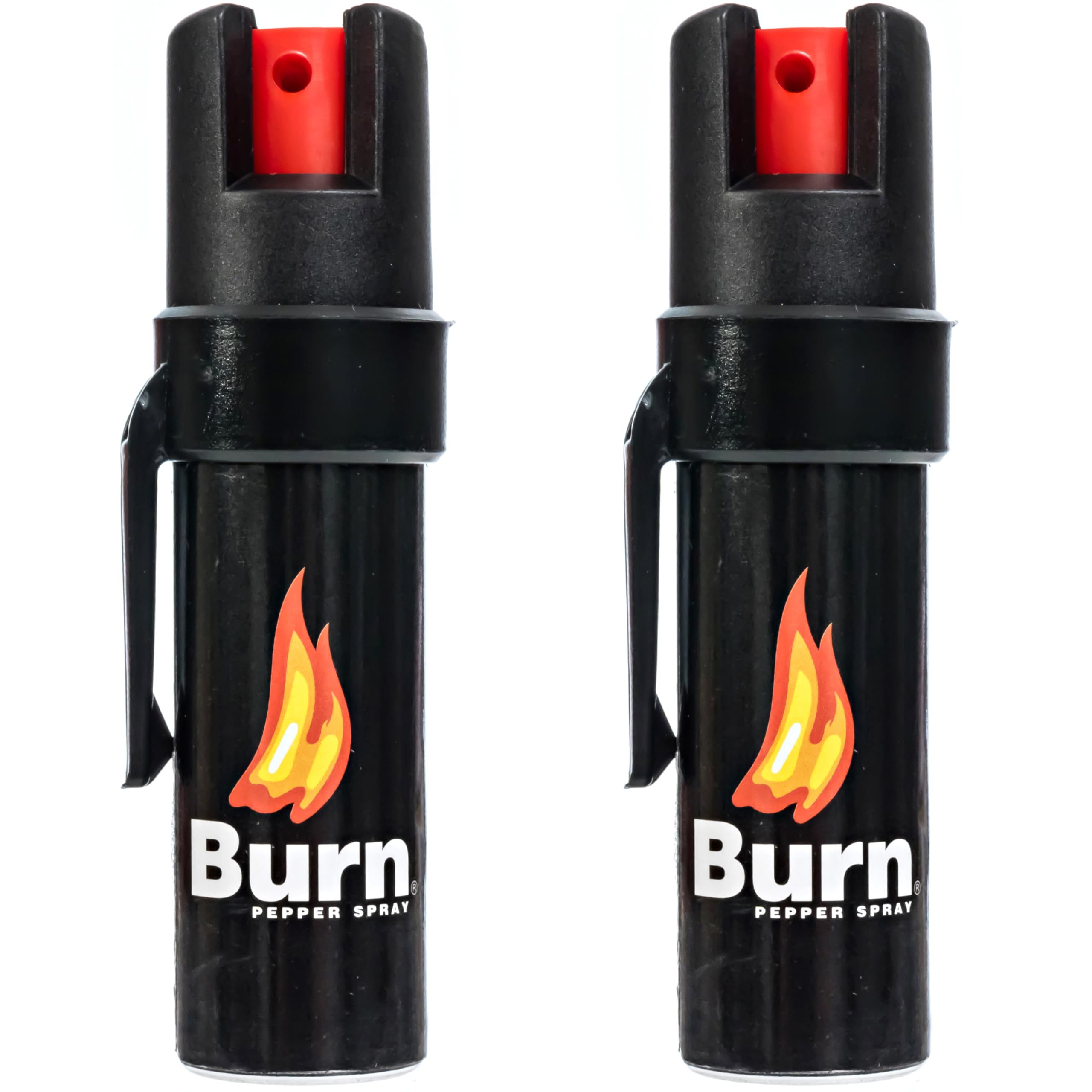 Burn Pepper Spray for Self Defense - 0.84oz Compact Pepper Spray for Women Men, Maximum Strength, Police Grade with UV Dye, Ideal for Personal Safety, Joggers & Home Defense - 2 Pack