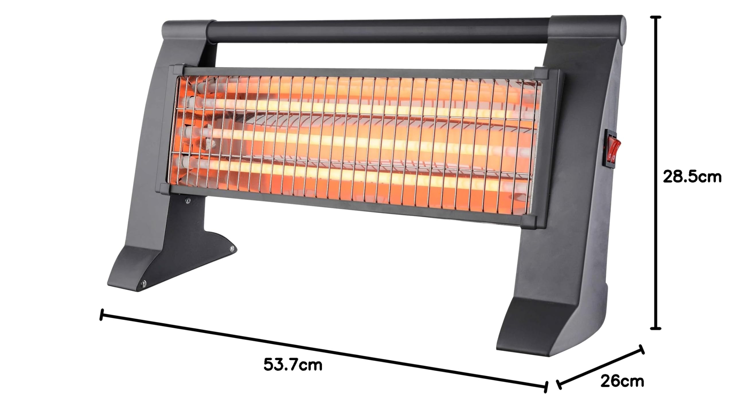Poêle à quartz 400/800/1200W, anti-renversement, gris
