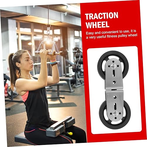 Miniatura 3 de Mobestech Polea de ejercicio de doble polea de carril de polea deslizante rueda de fitness Polea de tracción de la rueda de elevación de la pieza de