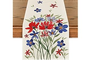 Patriotic Memorial Day Flowers and Eucalyptus Table Runner