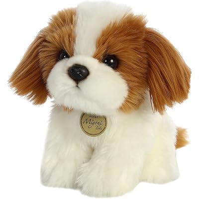 Aurora® Adorable Miyoni® Tots Shih Tzu Pup Stuffed Animal - Lifelike Details Make a Cherished Companion - Perfect for Decorating Bedrooms or Classrooms - Brown 8 Inches
