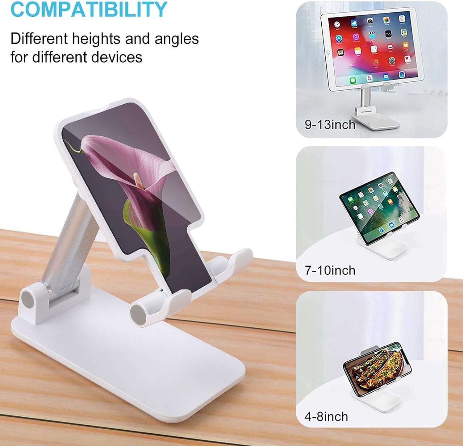 Purple Calla Lily Folding Cell Phone Stand, Portable Phone Holder image 3
