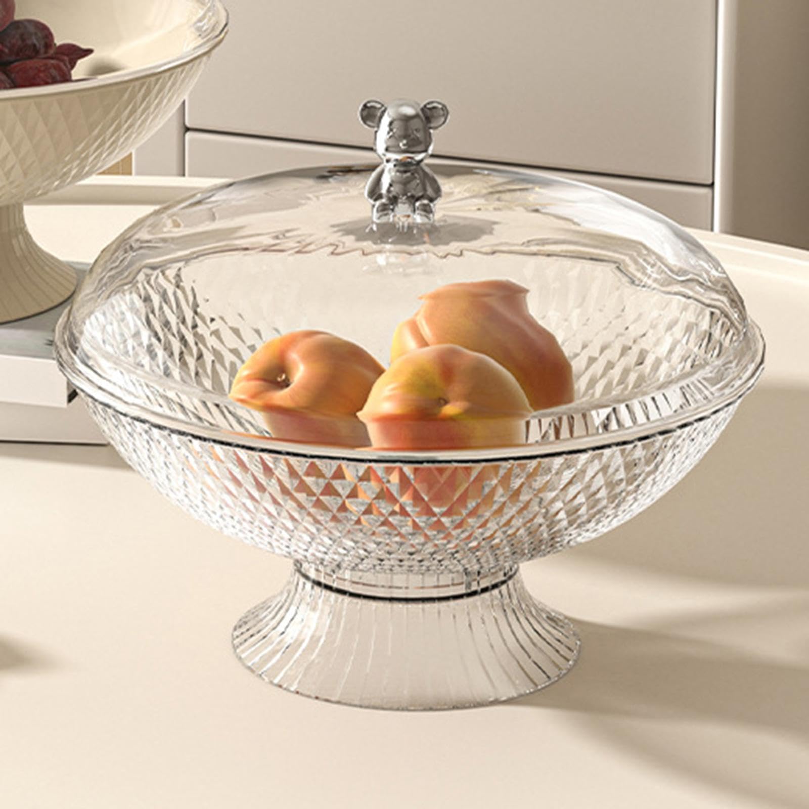 Meadawgs® Fruit Bowl with Lid Countertop Display Basket for Party Wedding Home Dessert Clear|Pottery & Glass|Pottery & Glass|Pottery & Glass|1 Fruit Bowl