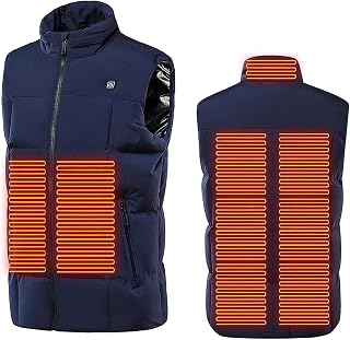 Electric Vest, Heated Jacket, Lightweight Electric Warm Vest for Men/Women 9 Heating Zone Outdoor Motorcycling Hunting Warm Vest (Battery Pack Not Included)(Blue,XXL), Blue