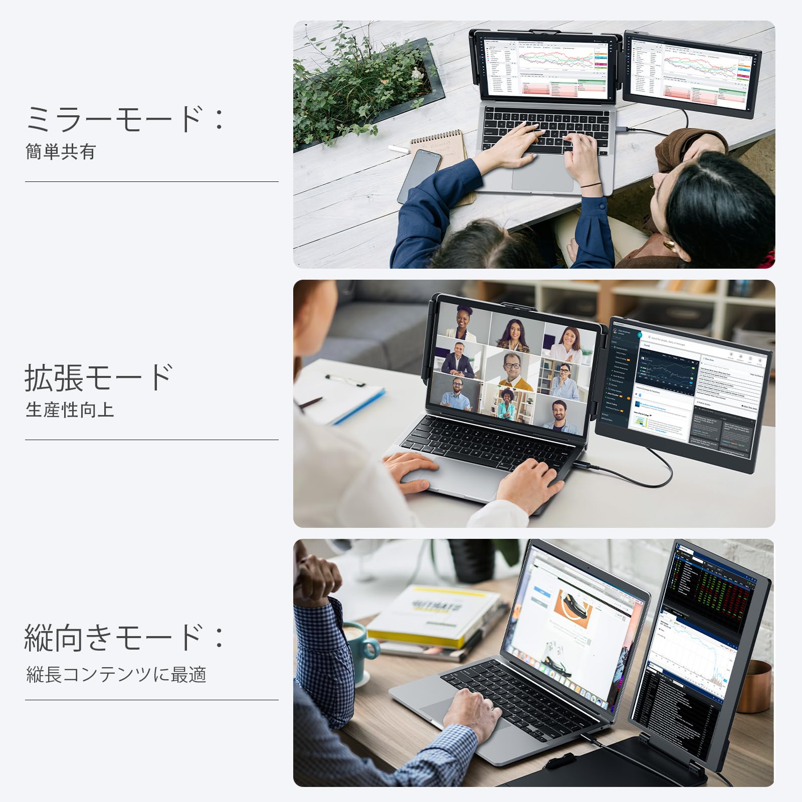 Amazon.co.jp: LGGST ポータブルモニター デュアルモニター 14