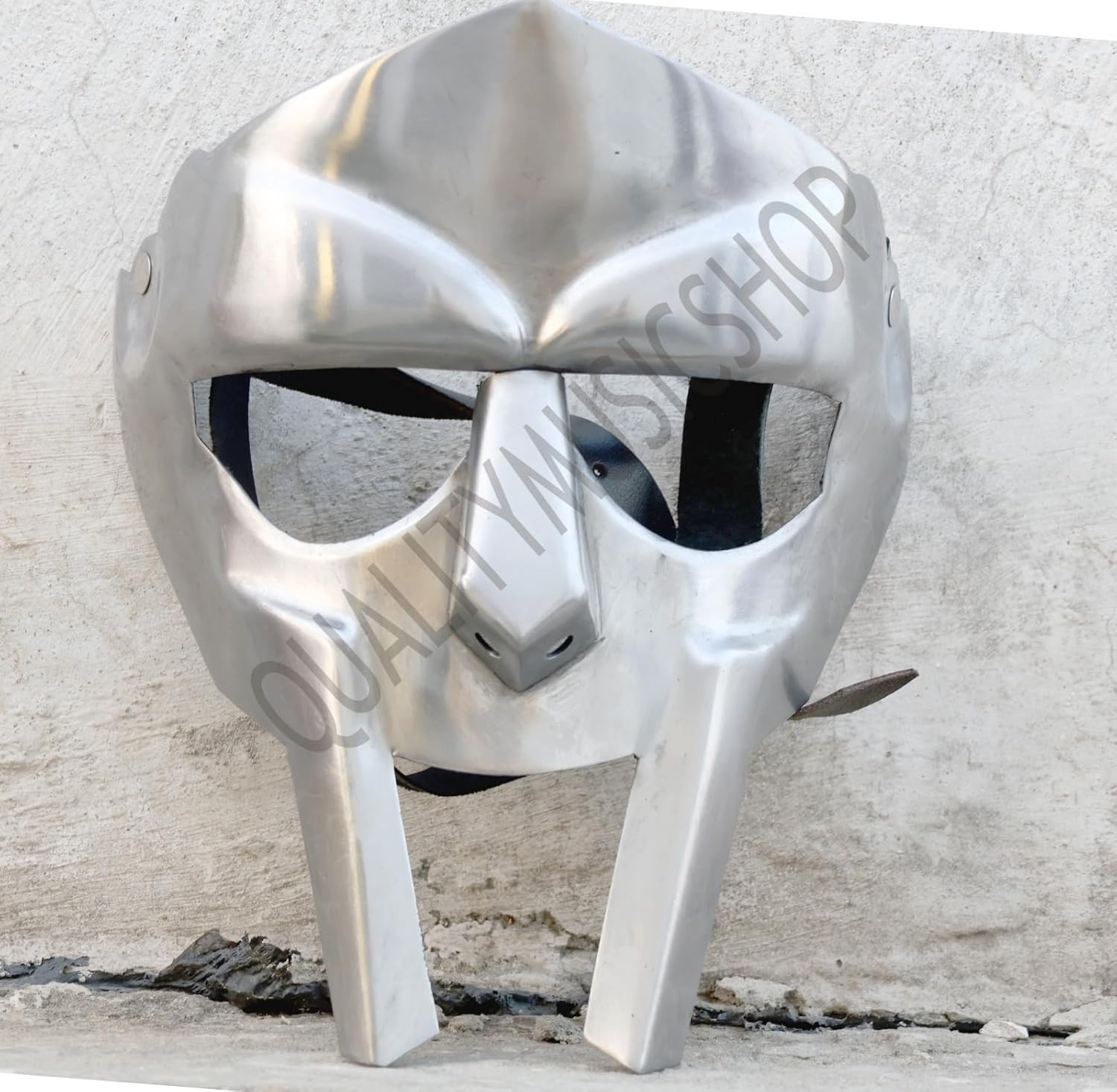 Mf Doom Mask Roman Gladiator Helmet Face Mask MF Doom Medieval Viking MASK Roman Gladiator Helmet Face Mask MF Doom Viking MASK Silver - Image 3