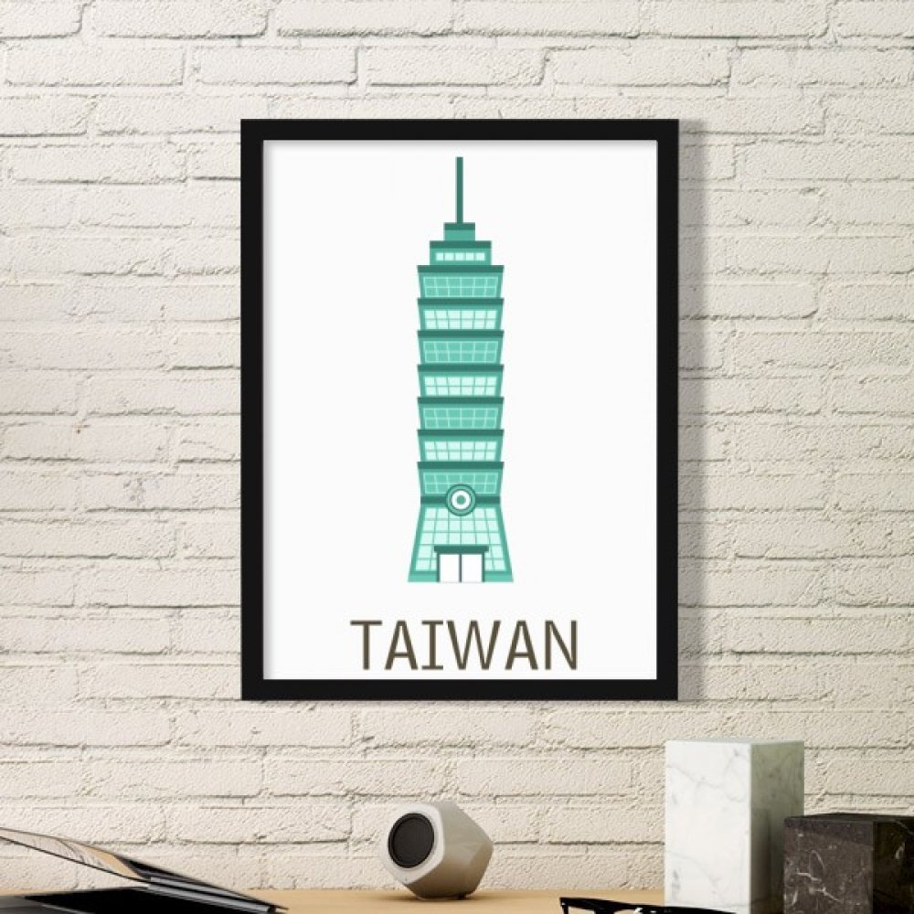 Cadre photo Taipei 101 noir petit format pour deco murale voyage