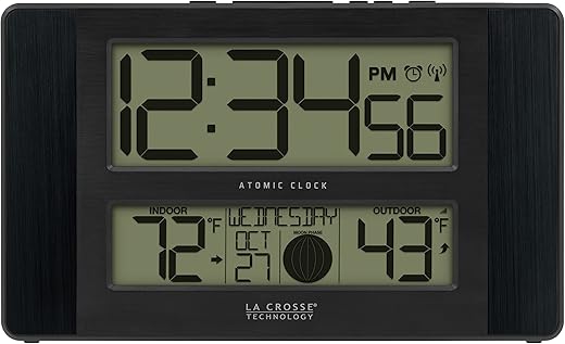 La Crosse Technology Atomic Digital Wall/Table Clock, 11.1 x 6.5 (513-1417BS)