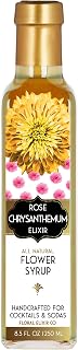 Floral Elixir Co. - All Natural FLOWER Syrup for Cocktails & Sodas, 8.5 oz (Rose Chrysanthemum)