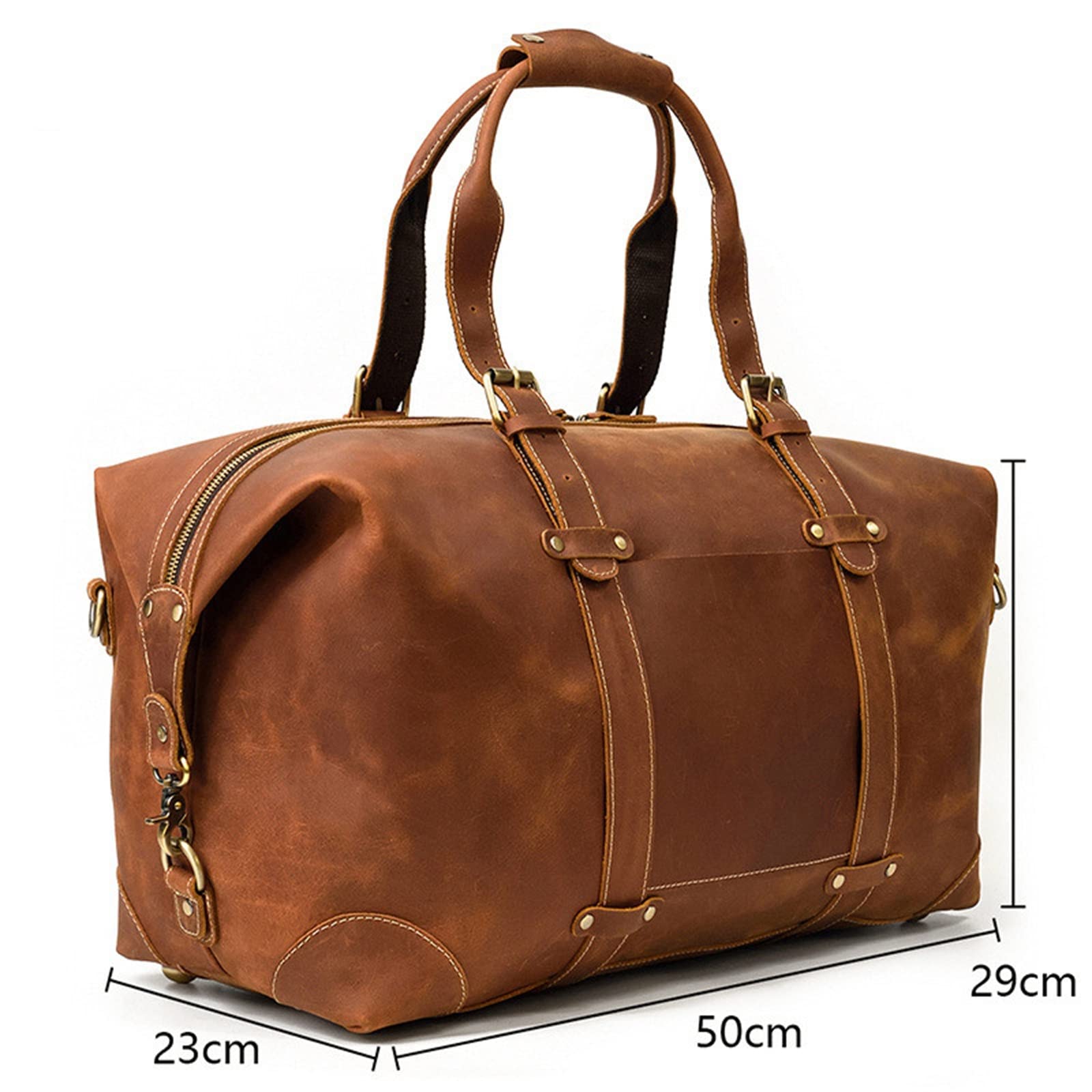 Bolso de Equipaje de Mano para Hombre Bolso de Viaje Cuero for Hombres Bolsas Equipaje Gran Capacidad Retro para Mujeres Hombres