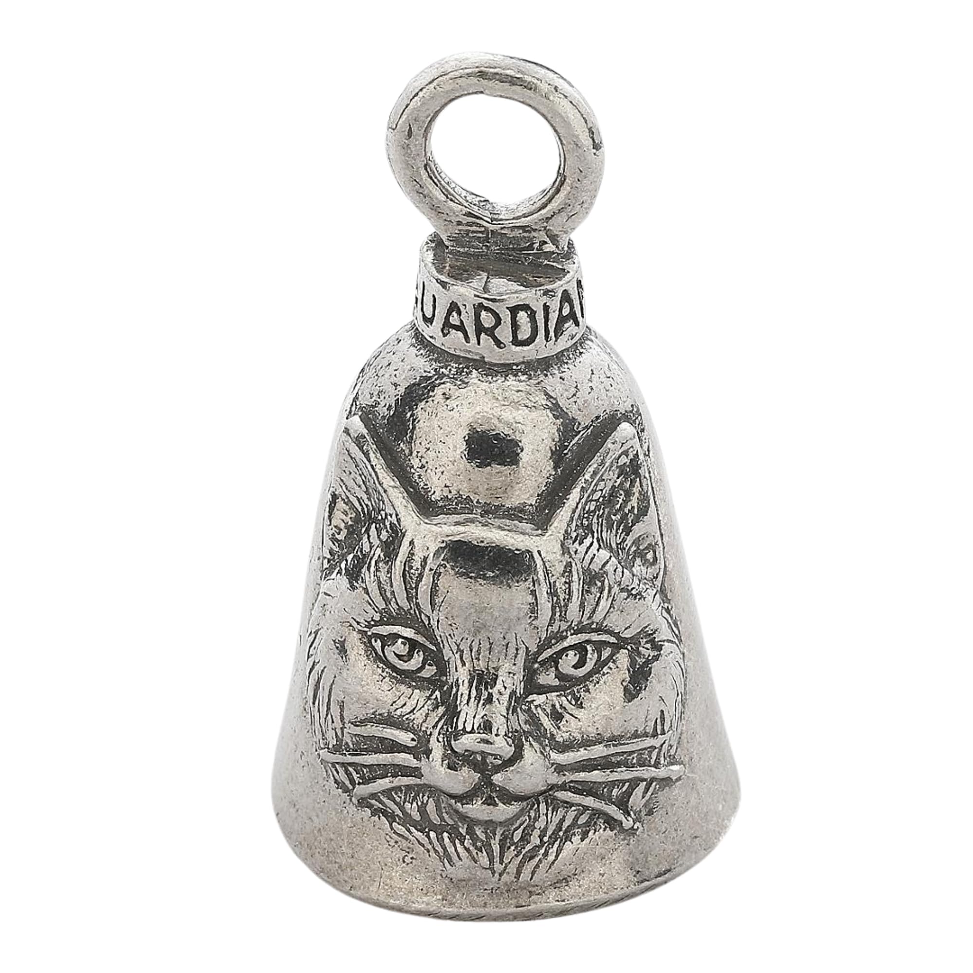 Guardian Bell Animals Good Luck Bell w/Keyring & Black Velvet Gift Bag | Motorcycle Bell | Lead-Free Pewter | Made in USA
