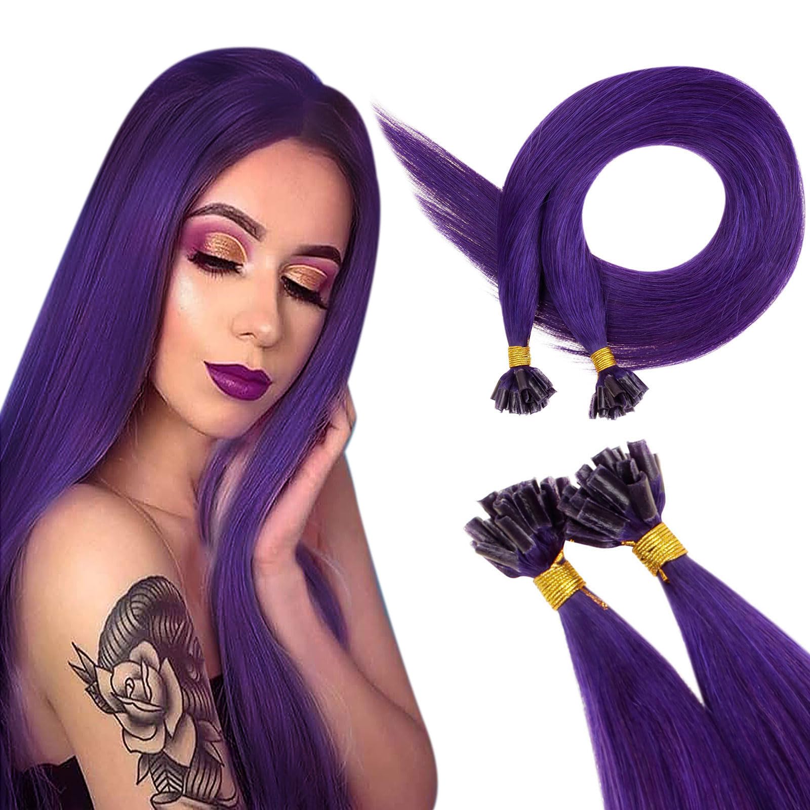 RUNATURE 18 Inch Nano Hair Extensions Real Human Hair Black Balayage Brown Nano Beads Hair Extensions Real Human Hair Ombre Blonde Invisible Straight Remy Nano Rings Hair 50g 50s #1b/4/27 — view 45