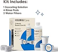Vista 5 de Keurig El kit de mantenimiento de la cafetera de 3 meses incluye solución de descalcificación, cartuchos de filtro de agua y cápsulas de enjuague