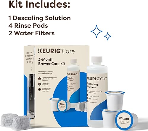 Miniatura 5 de Keurig El kit de mantenimiento de la cafetera de 3 meses incluye solución de descalcificación, cartuchos de filtro de agua y cápsulas de enjuague