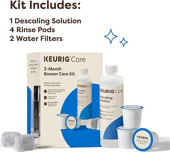 Kit de mantenimiento Keurig 3 meses incluye descalcificador filtros de agua y enjuague miniatura 5