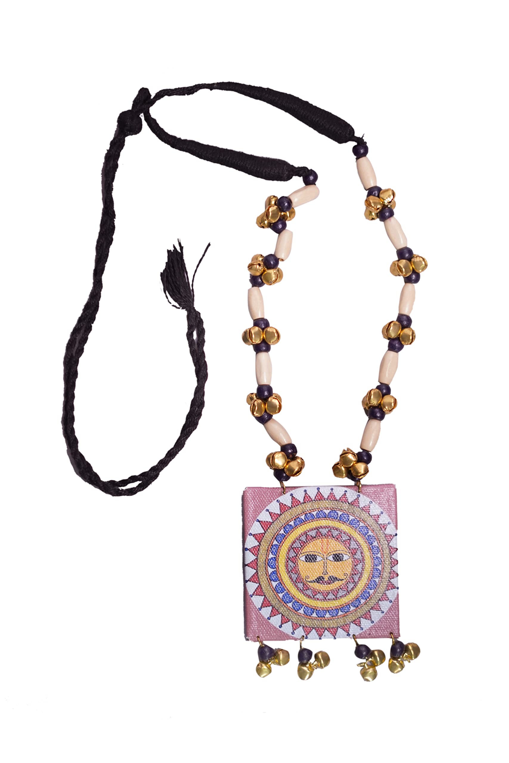 R3 CreationHandcrafted Canvas Necklace (Sun Face)