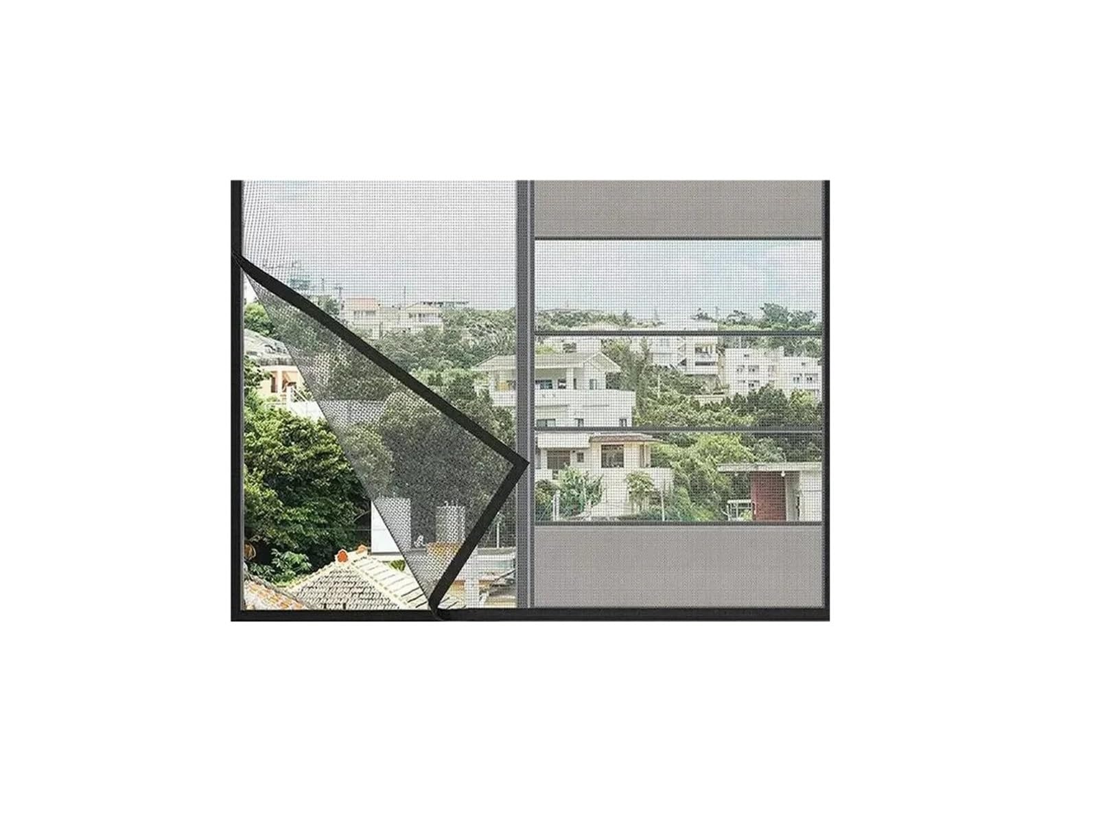 1pc Anti-Mosquito Window Screen Self Adhesive Mosquito Net Insect Proof Door Mosquitonet for Windows(Black 220cm,180cm)
