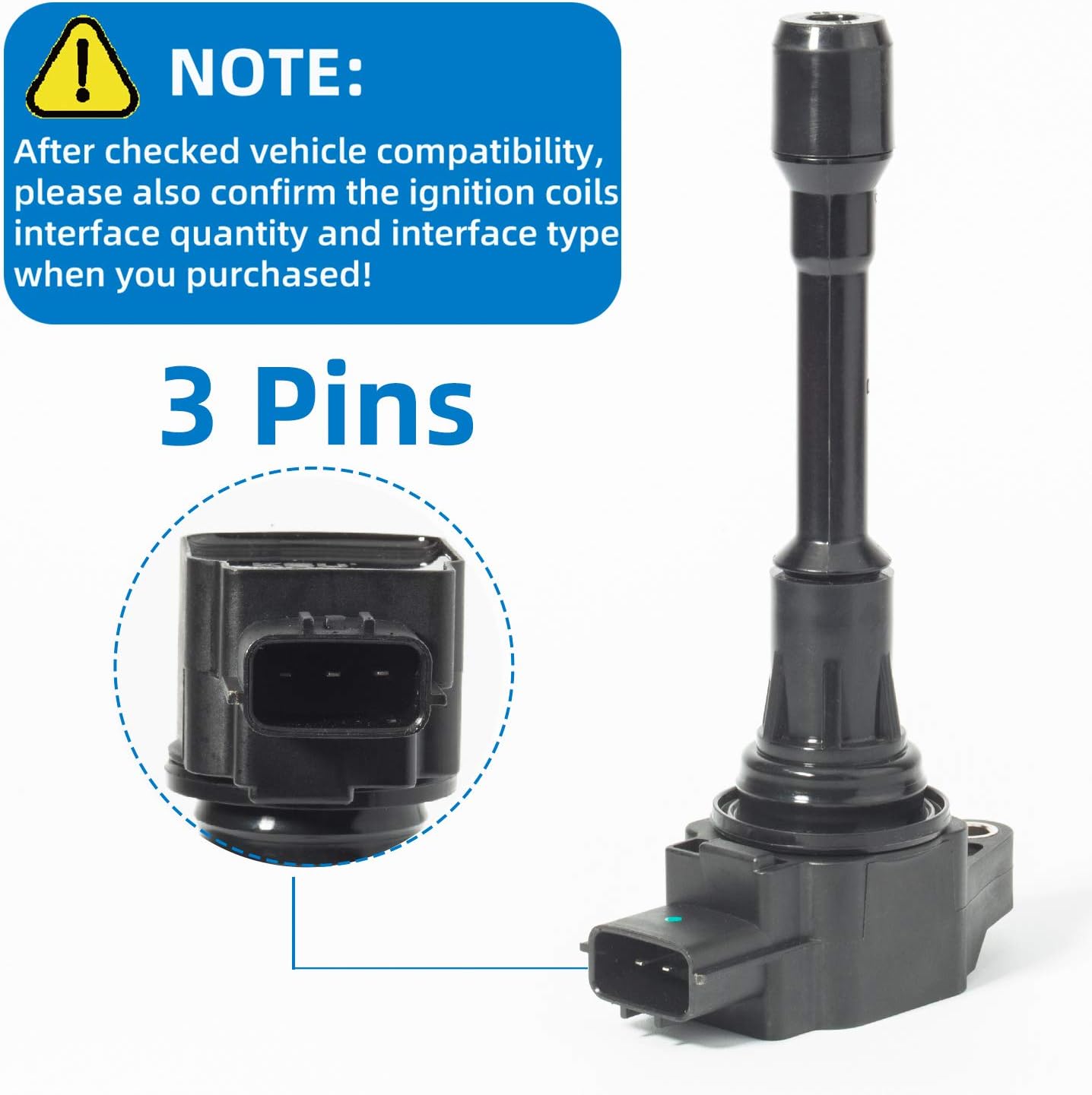 KSU Compatible with Ignition Coil Pack for Nissan Altima Cube Sentra Rogue Urvan Select NV200 NV350 Pathfinder Infiniti FX50 M56 QX60 22448JA00C C1696 UF549 5C1753(4 PCS)