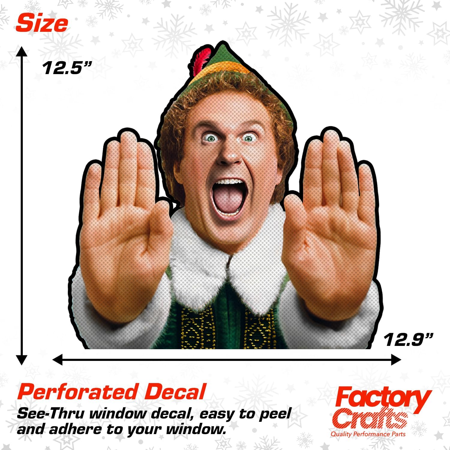 Perforated Christmas Car Decoration Suprised Elf | Car Decal Durable Weather Resistant Holiday Decoration Window Sticker for Xmas | Winter Season Car Accessories image 4