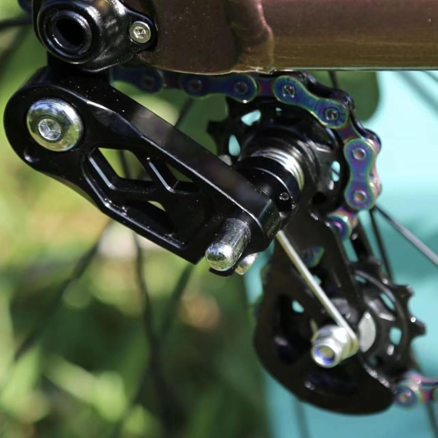 Bicycles Chain Tensioner, Bikes Chain Guide Protector, Aluminum Alloy Bikes Single Speed Chain Tensioner Speed Adjuster