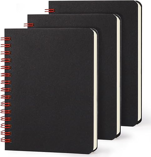 EUSOAR Cuadernos pequeños de escritura en espiral A6 3 paquetes de 39 x 55 pulgadas 60 hojas de 120 páginas diarios de viaje con tema encuadernado