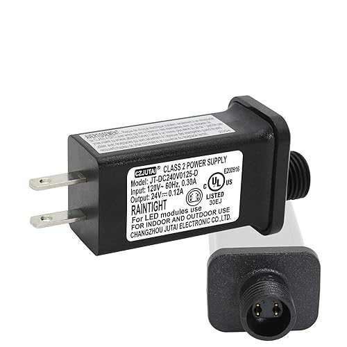 PremierAdapter - Fuente de alimentación, transformador para CZJUTAI JT-DC240V0125-C RKPO-UL2400125IP44-1 para iluminación navideña, cadena de luz,