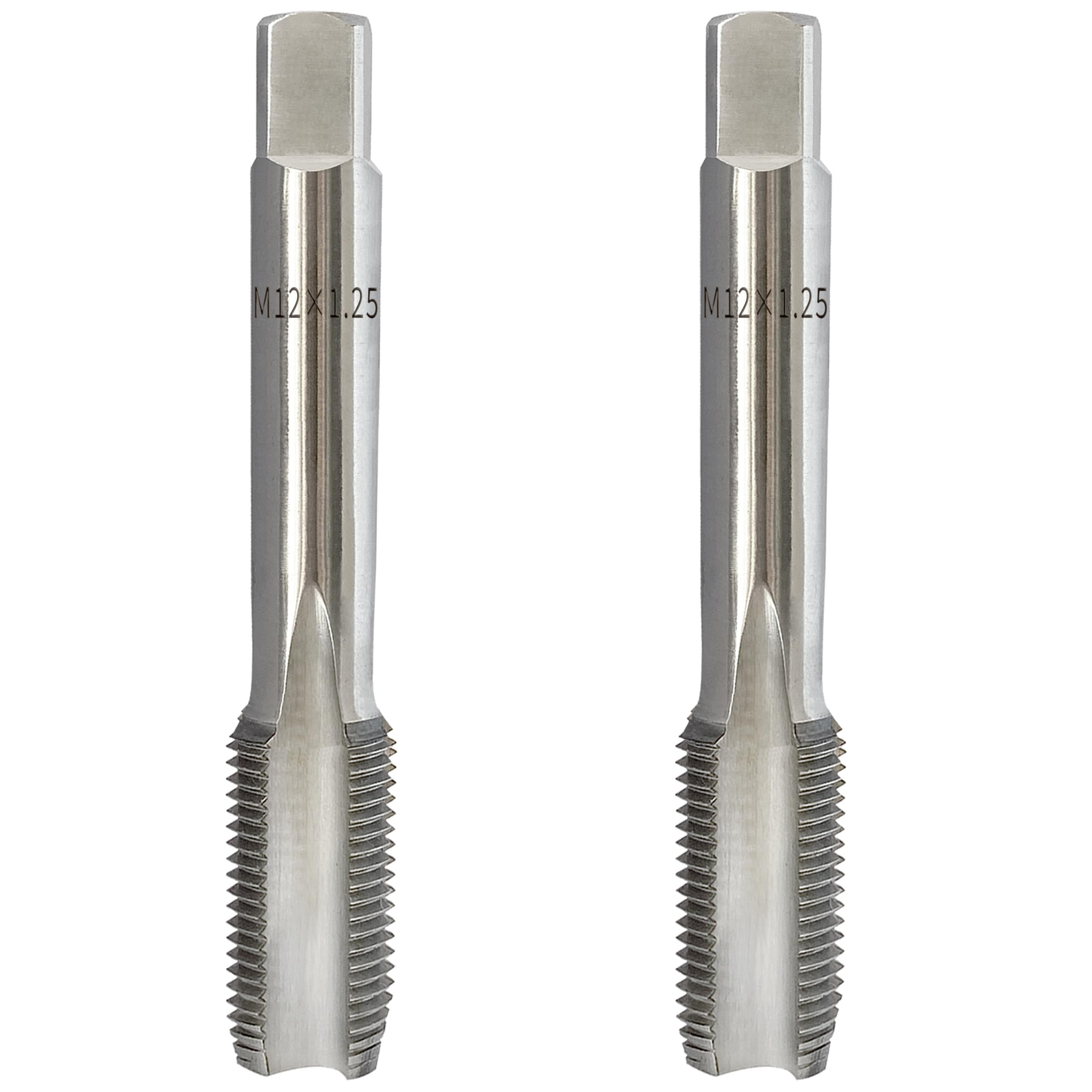 2Pcs M12x1.25 Metric Right-Hand Thread Tapping Tool, Hand Taper &amp; Plug Tap