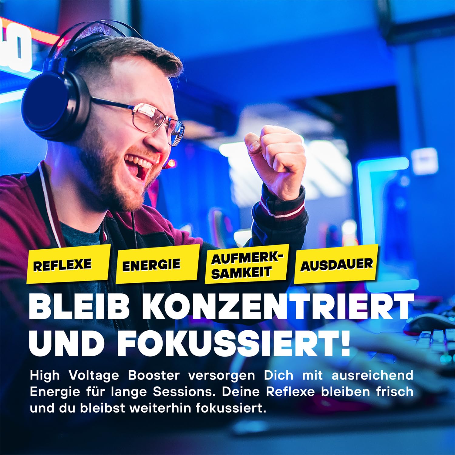 FTWIN® Nutrition Gaming Booster Nightlime Cherry (Kirsche + Limette) | für Gamer und E-Sportler, perfekt für lange und intensive Gaming-Sessions, 40 Portionen, vegan