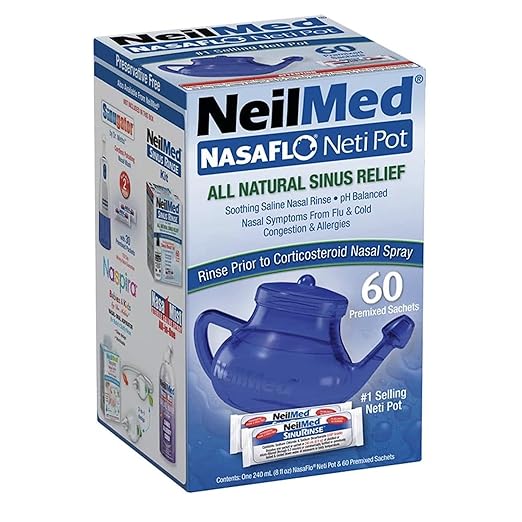 NeilMed NasaFlo Unbreakable Neti Pot with 50 Premixed Packets