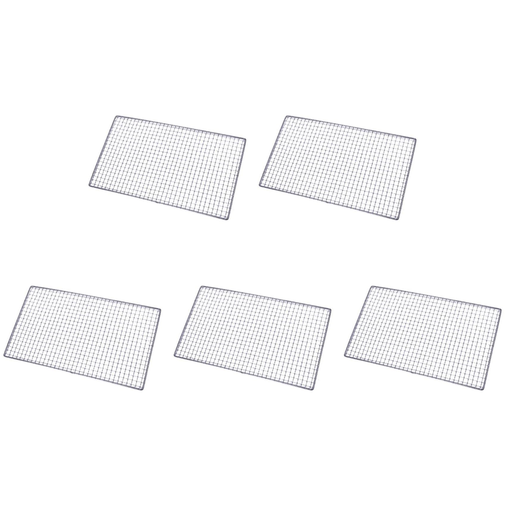 Hndhbfgrt 5X Metal Squares Holes Grilling Barbecue Wire Mesh 30cm X 45cm