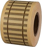 Vista 1 de ChromaLabel Cinta de vía de ferrocarril de 1-1/2 pulgadas, color tostado con impresión de riel marrón, rollo de 400 pulgadas