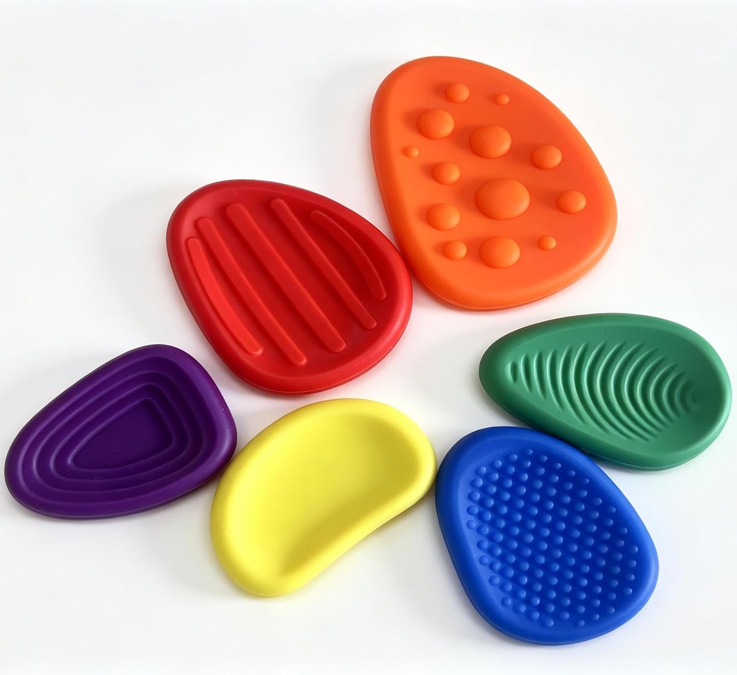 Medilax 6 Pcs Mini Textured Sensory Palm Stone, Pocket Size Tactile Relaxation Aid for Stress & Tension Relief, Portable Daily Calming Accessories