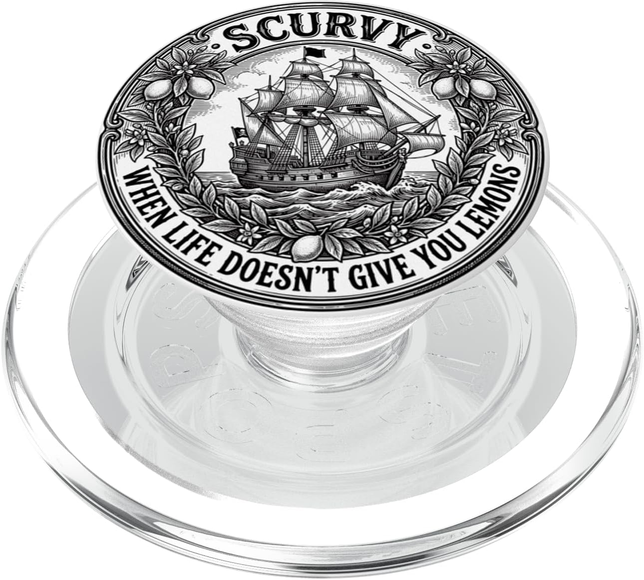 Scurvy When Life Does Not Give Lemons Funny Nautical Men PopSockets PopWallet for MagSafe