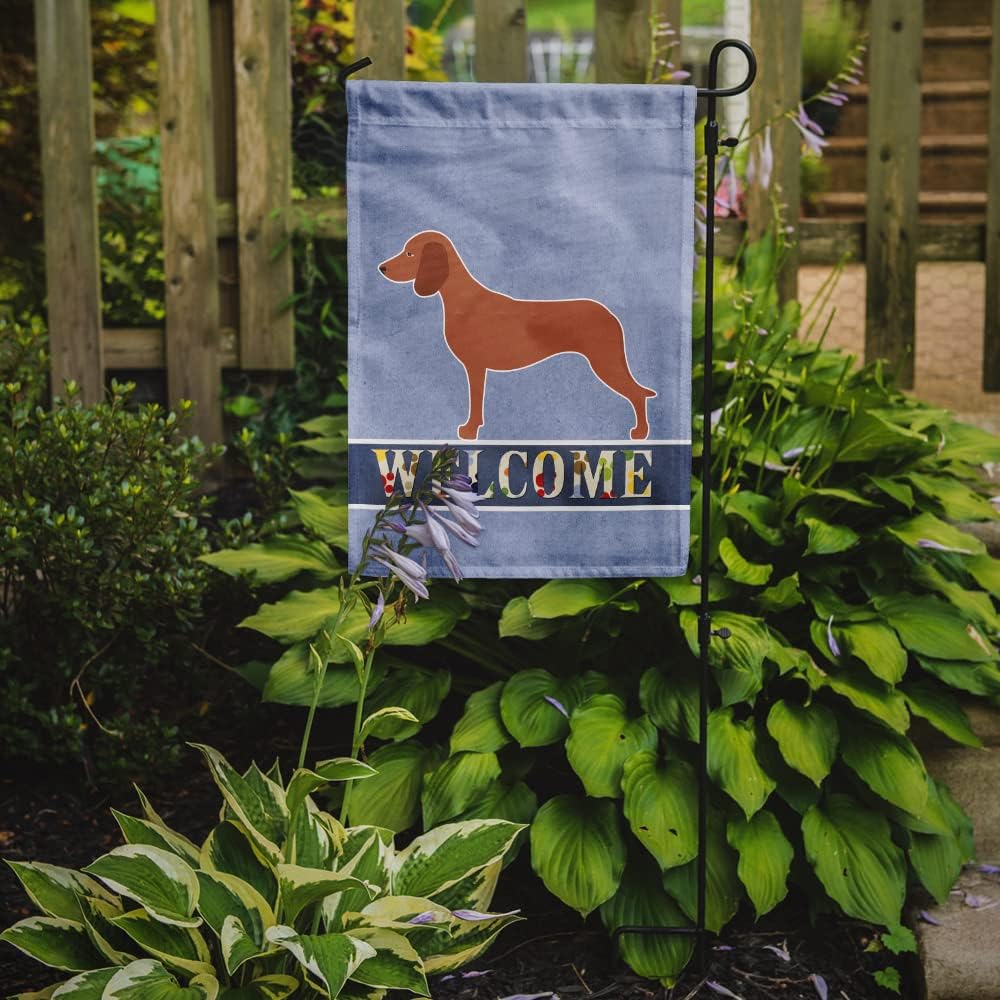 Caroline's Treasures BB8285GF Bavarian Mountian Hound Welcome Garden Flag, Blue Mailbox Flag Decorative Yard Flag Banner Outside Patio Artwork Yard Flower Beds, Garden Size, Multicolor