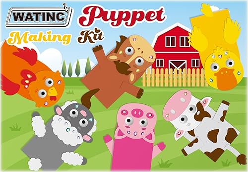 Vista 90 de WATINC Kit de 6 piezas de fabricación de marionetas de mano, calcetines de fieltro para manualidades, juguetes creativos de bricolaje para hacer tus