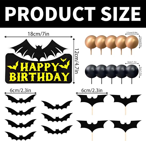Superhero Cake Topper Bat Cake Decor Happy Birthday Decorations
