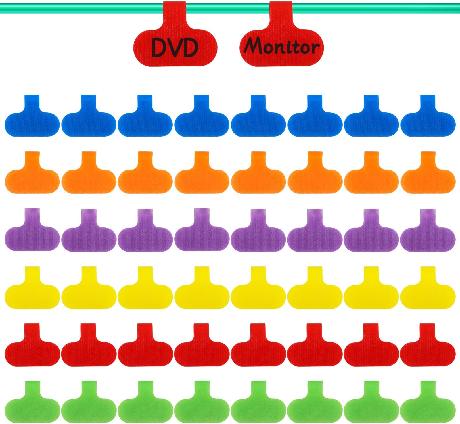 50 Pcs Cable Labels MultiColor Wire Labels Write On Cord