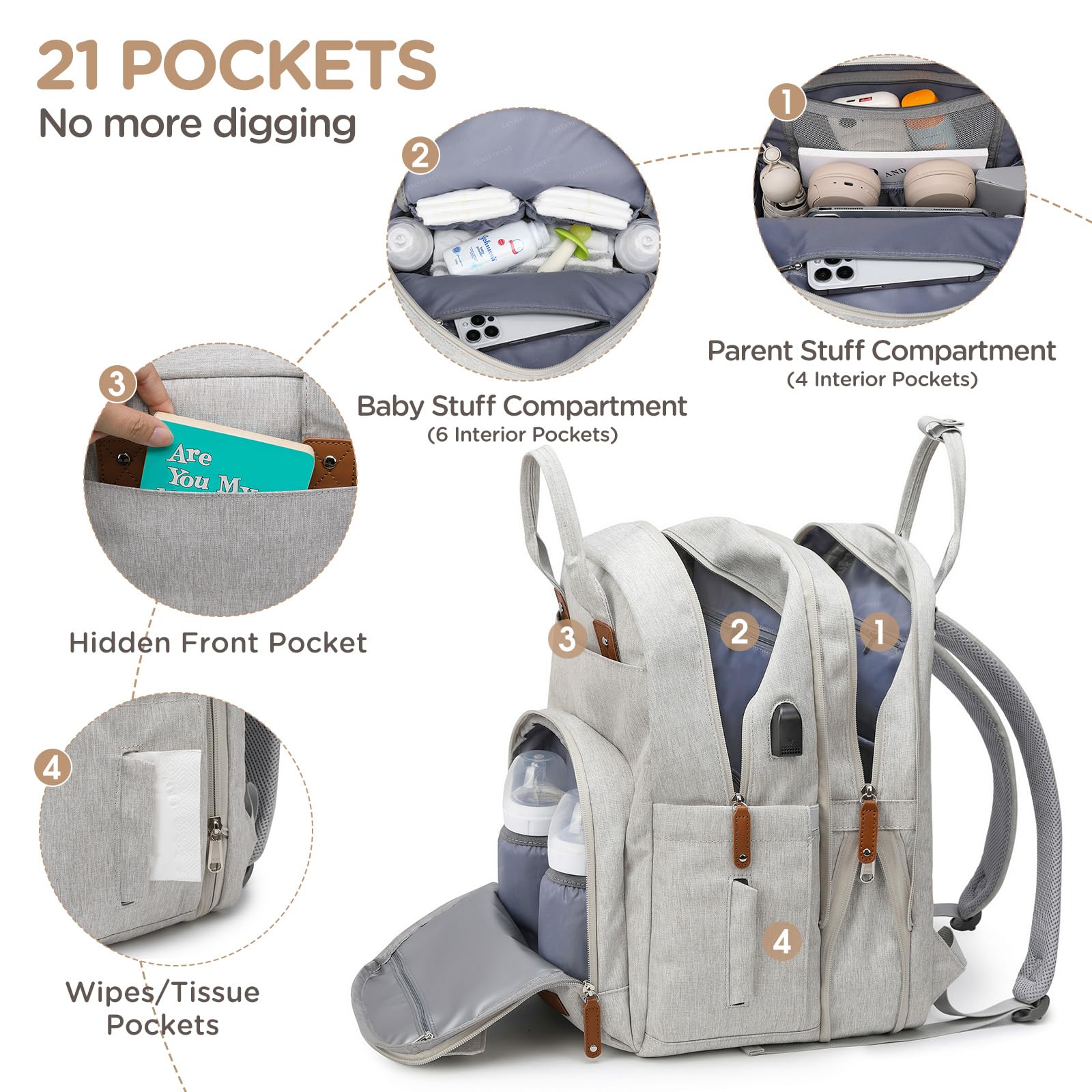 Extra Large Diaper Bag For Kids Expandable 35l Twin Desertcart