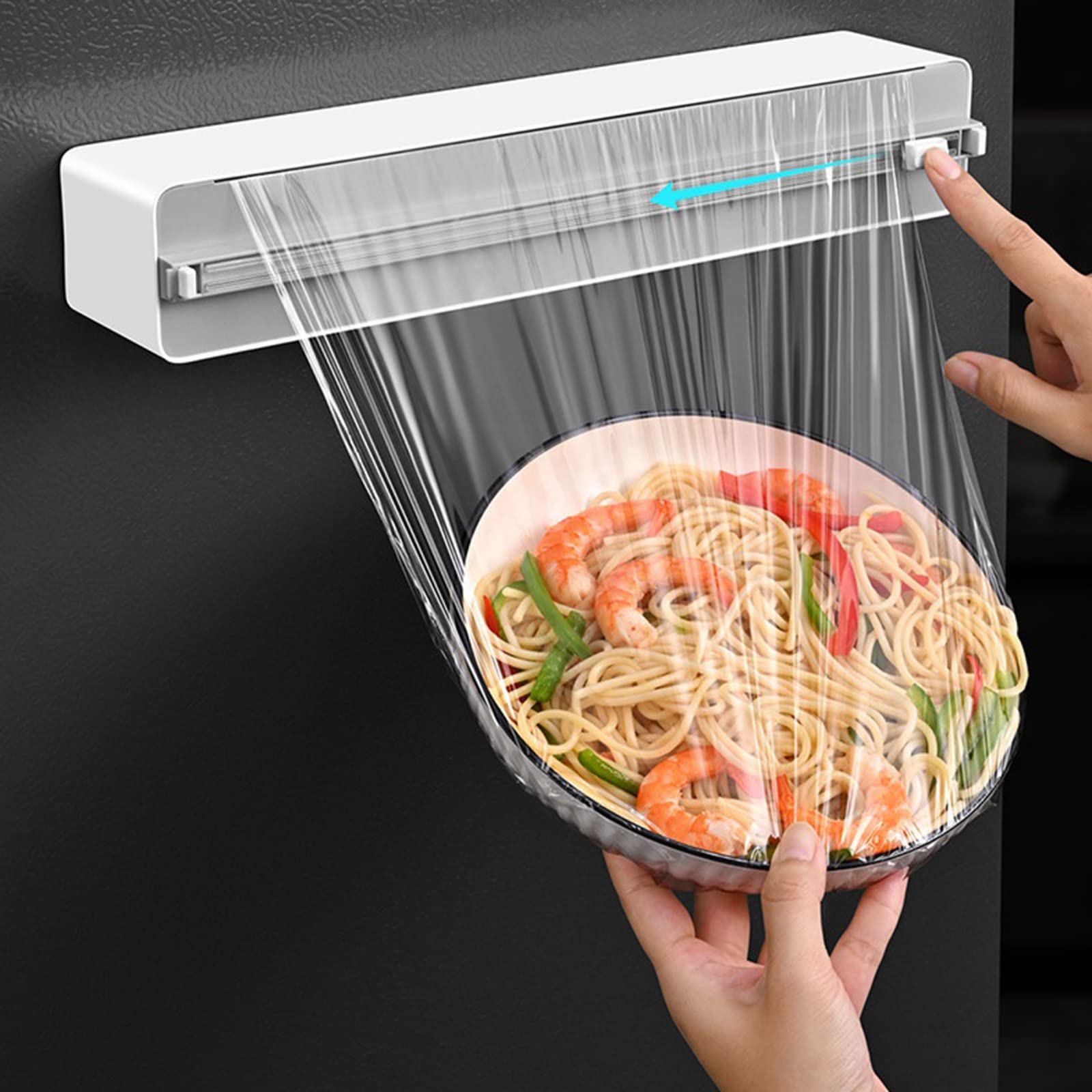 Wrap Dispenser Suction Slide Cutter Fixing Food Wrap Supplies For Kitchen Refrigerator Food Vegetable Tin Foil Dispenser