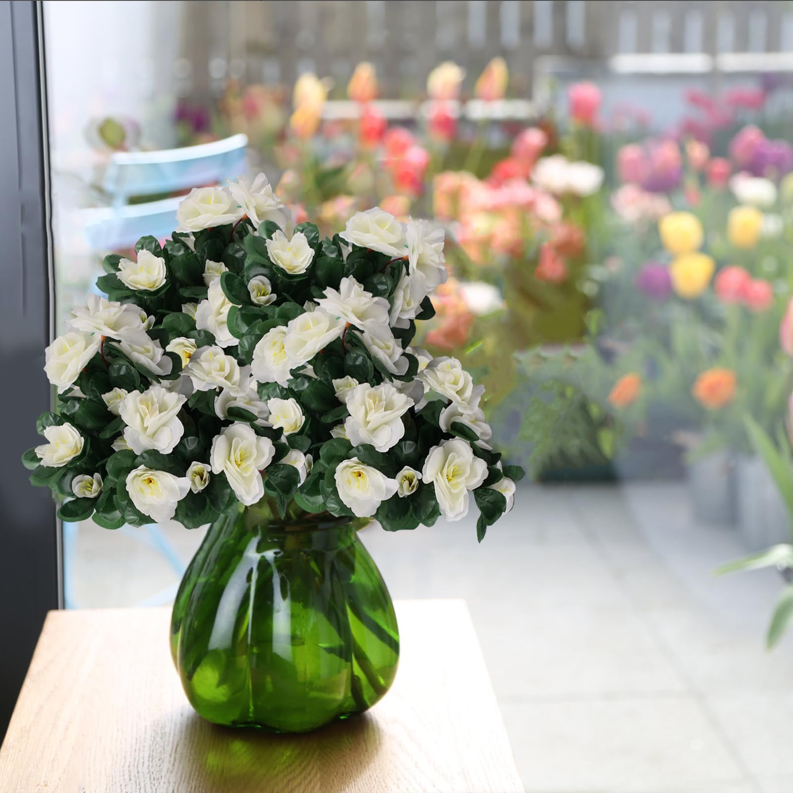 astylishome White Artificial Flowers 84 Bunches Fake Flower Bouquets for Wedding Party Table Centerpieces Floral Arrangement Simulation Bouquet Home Kitchen Decor 0517 - Image 4