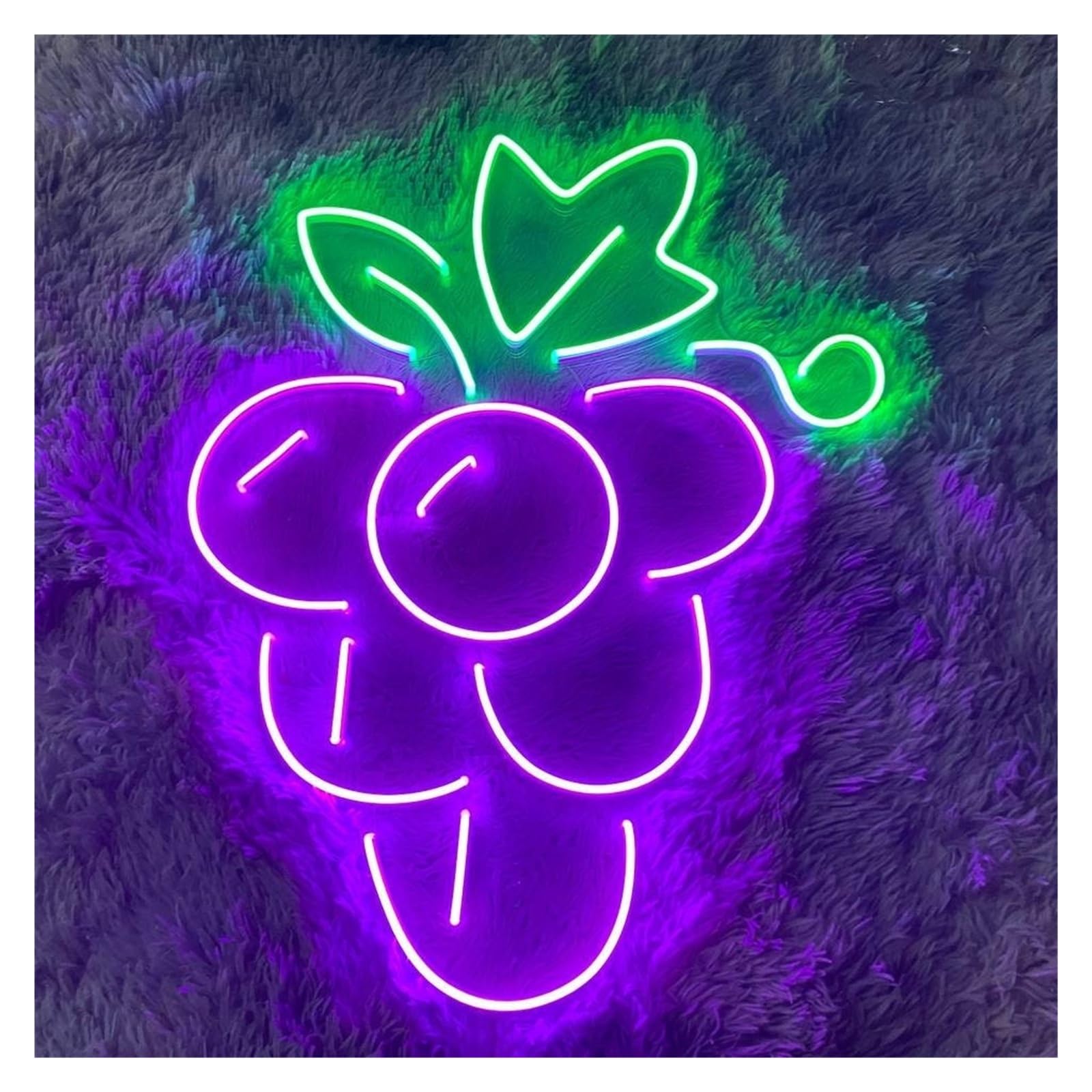 RONGCH Hanging Art Signs Grapes Fruit Neon Sign Dimmable for Bar Wall Decor Nursery Gameroom Bedroom Livingroom Birthday Party 50cm