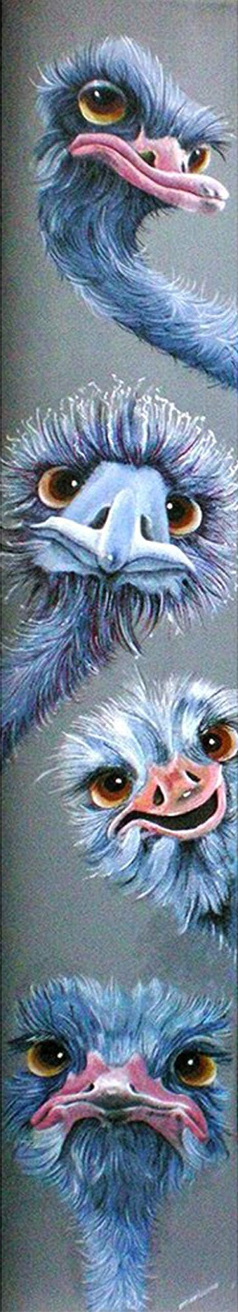YALKIN 5D Diamond Painting Kits for Adults DIY Large Ostrich Animal Full Round Drill (45.3x9.8inch) Crystal Embroidery Pictures Arts Kits Diamond Painting Kits for Home Wall Decor