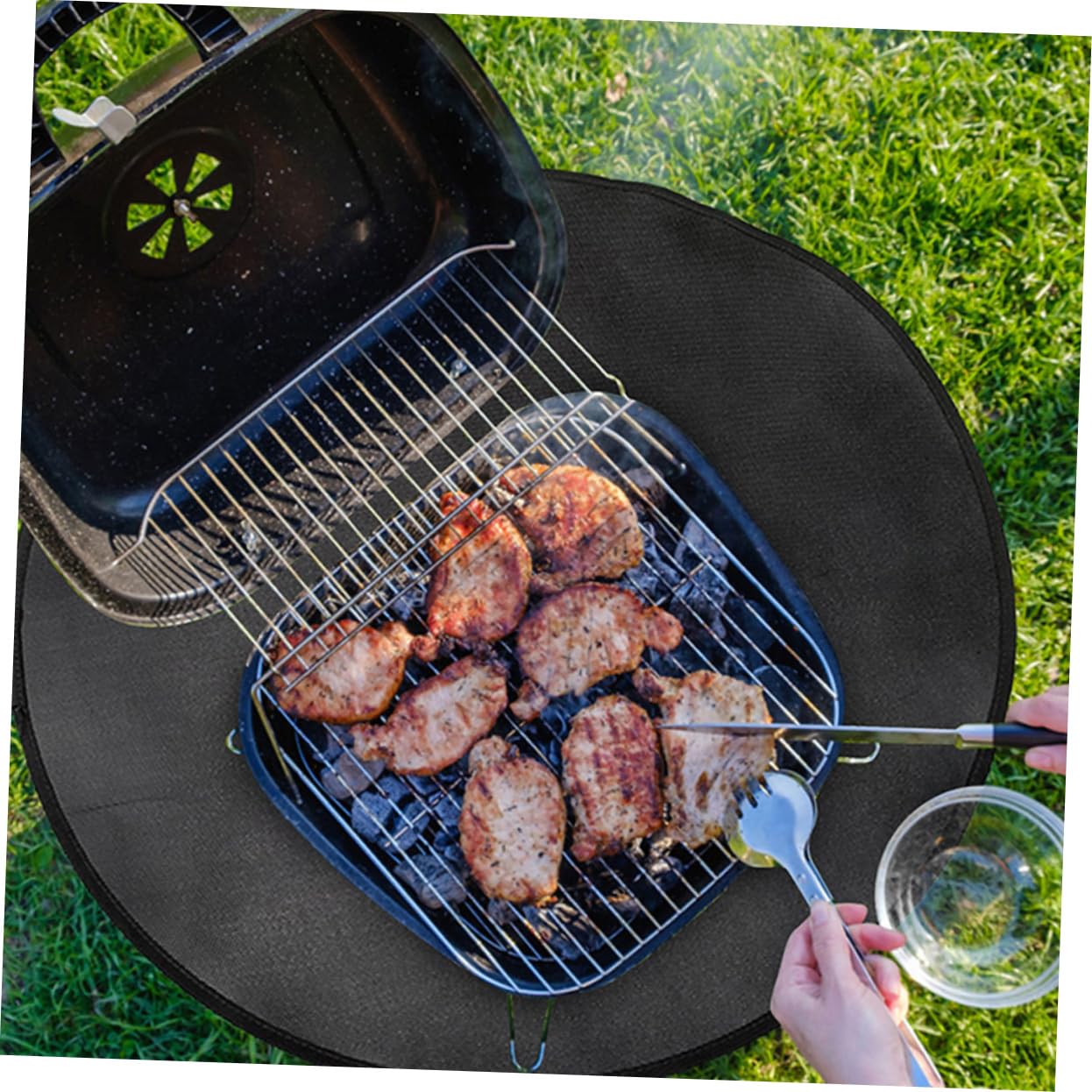 ibasenice Tappetino Ignifugo per Barbecue e all Materiale Silicone Riutilizzabile e Facile da per da